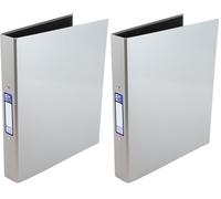 Oxford Premium A4 Ring Binder, Silver Single Folder, 25mm Capacity, Laminated Paper on Board (Pack of 2)