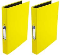Oxford Premium A4 Ring Binder, Yellow Single Folder, 25mm Capacity, Laminated Paper on Board (Pack of 2)