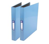 Oxford Premium A4 Ring Binders, Light Blue, Laminated Paper on Board, 40mm Folders (Pack of 2)