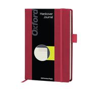 Oxford Premium A5 Journal Notebook, 5" x 8", 320 Lined Pages, Red Hardcover, Elastic Closure, Ribbon Bookmark, Pen Loop, Writing Notebook, Journal for School, Office, and Home
