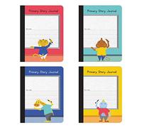 Oxford Primary Composition Notebooks, Kids Handwriting & Drawing Story Journal, Pre-K, Grades K-2, 100 Sheets/200 Pages, 9 3/4 x 7 1/2, 4/Pack (63784)