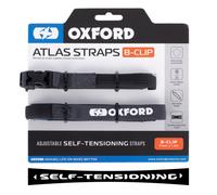 Oxford Models Motorcycle Adjustable Luggage Strap – Atlas B-Clip, 17mm x 1.2m, Asphalt (Pair)