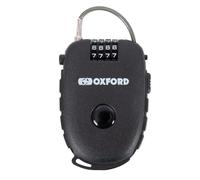 Oxford Products LK100 4-Digit Combination Lock with 75cm Retractable Cable, Black, One Size