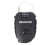 Oxford Products LK112 Retra 4-Digit Combination Lock Retractable Bike, Ski, Snowboard, Stroller, Motorbike Helmet etc, Black, 120cm Cable