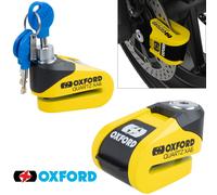 Oxford Quartz XA6 Alarm Disc Lock Motorcycle Motorbike Security Lock - Yellow/BK