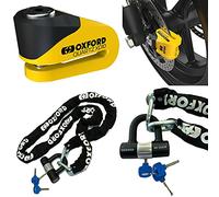 Oxford Quartz XD10 Disc Lock 10mm pin Yellow + Oxford HD Chain 1.5 metre Black