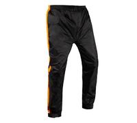 Oxford Rainseal Pant | Waterproof Over Trousers for Wet Weather Motorcycle Motorbike Rainwear, Black/Orange, L