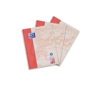 Oxford Recycled College Notepad A4 Squared with Double Margin 80 Sheets (Pack of 3)