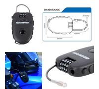 Oxford Products LK100 4-Digit Combination Lock with 75cm Retractable Cable, Black, One Size