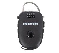 Oxford Products LK100 4-Digit Combination Lock with 75cm Retractable Cable, Black, One Size