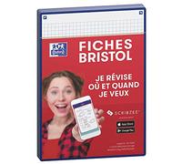 Oxford Révision 2.0 Bristol Cards A5 (14.8 x 21 cm) Small Squares on Both Sides - Navy Blue Frame - Pack of 50
