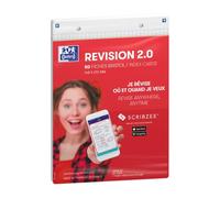 OXFORD Revision 2.0 Pack of 50 Cards A5 (14.8 x 21 cm) Small Squares on Both Sides and White Frame