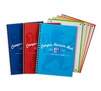 OXFORD Revision Book 400140013 A4+ Ruled Twin Wire Card Assorted Perforated 80 Pages Pack of 3