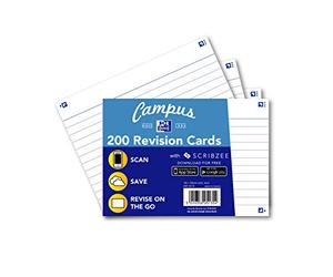 Oxford Revision Cards, Flash Cards, Ruled, A6, White, 200 Flash Cards