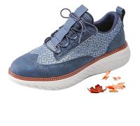 Oxford Ridge Leather Sneakers for Men,Mens Wingtip Platform Shoes,Zapatos de Hombre de Vestir,Lightweight Breathable Lace-Up Sneakers,Arch Support,Wide-Toe Fit Dress Shoes (Blue,7)