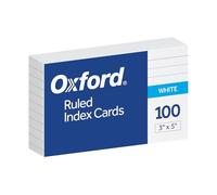 Oxford Ruled Index Cards, 3" x 5", White, 100 Per Pack (40136)