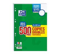 Oxford School A4 500 Sheets Large Squares Punched Double Sheets