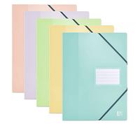 OXFORD School Life A4 Folder with Elastic Band for 80 Views / 40 Pockets Cover Polypropylene Pastels Random Colour