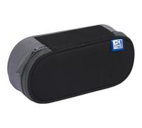 Oxford School Pencil Case with Flap, School Supplies Organizer, Waterproof Pen Case, Funky Black