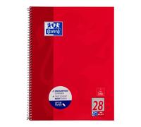 Oxford School Spiral Bind Notebook, A4+, 80 Pages, Perforated red