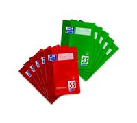 Oxford School Vocabulary Book A5 with 2 Columns 32 Sheets Assorted Red and Green Pack of 10