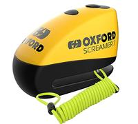 Oxford Screamer 7 Alarm Disc Lock Yellow/Black LK290 with 1.5M Reminder Cable For Motorcycle Motorbike Security