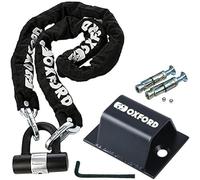 Oxford Security Products OF159 1.5m Heavy Duty Chain Lock + Brute Force Motorcycle Ground Anchor,Black