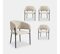 Oxford Set of 4 Mid-Century Dining Chairs - Cream