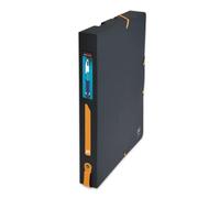 Oxford Set of 9 Standard Capacity Boxes for Students 24 x 32 cm Spine 40 mm Polypropylene Cover Two-Tone Black/Orange