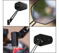 Oxford Shard Stem Motorcycle Motorbike Mirror Pro E-Marker Black