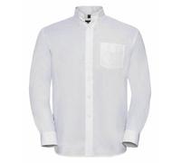Oxford Shirt Russell Collection 932M Men's Long Sleeve Easy Care Work Wear White