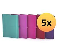 Oxford Signature Notebook B5, Squared B5 5 Stück, leuchtende Farben
