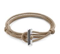 Oxford Silver and Rope Bracelet ANCHOR & CREW Light Brown One Size