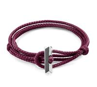 Oxford Silver and Rope Bracelet ANCHOR & CREW Purple One Size