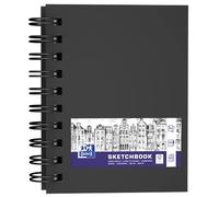 Oxford Sketch Book A6 Hard Cover Double Spiral Binding 80 Sheets 100 g Black Pack of 5