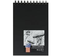 Oxford Sketch Pad A5 Hard Cover with Spiral Bound, 100 Pages, 100 g Paper, Black, Pack of 1
