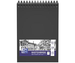 Oxford Sketchbook A4 50 Sheets 100 g Double Spiral Hard Cover Black