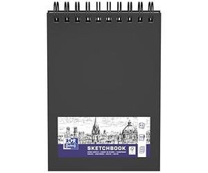 Oxford Sketchbook A5 50 Sheets 100 g Double Spiral Hard Cover Black