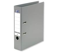 OXFORD Smart Pro+ A4XL Lever Arch File Spine 80 mm 2 Rings Covered Polypropylene Cover Grey, 28.2 x 32 x 8 cm