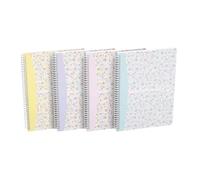 Oxford Spiral book B5, lined, 60 sheets, floral, 4 flower designs, 1 piece, assorted colors (green, red, purple, white)