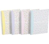Oxford Spiral Notebook B5 Floral Squared 120 Pages Soft Cover 4 Designs (Pack of 5)