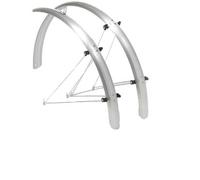 Oxford Standard Wide Full Length Mudguard Set - 700c/27 inch Silver