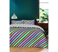 Oxford Stripe Pastel King Size Duvet Cover bedding set reversible