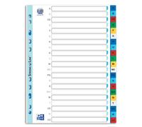 Oxford Strong-Line Plastic Index A4 A-Z 21 Pieces with Writeable Cover Sheet Blu