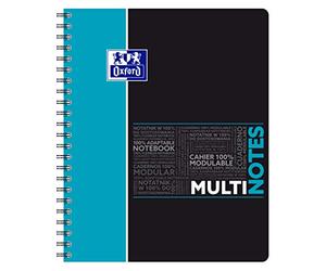 Oxford Students Spiral Notepad Multinote A4+ 160 Pages Large Squared Seyès - Notebook with 3 Dividers