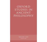 Oxford Studies in Ancient Philosophy, Volume 62