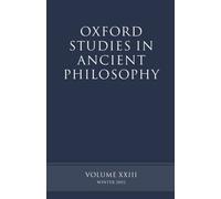Oxford Studies in Ancient Philosophy volume XXIII by David Se... - 9780199259083