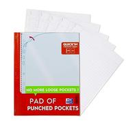 Oxford Tear-Out Pad of Poly Pockets, 60 A4 Punched Plastic Wallets, Heavy Duty
