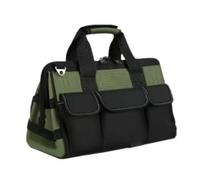 Oxford Tool Bag with Multiple Pockets，Heavy-Duty, Wear-Resistant, Large-Capacity Storage Bag15-Inch Tool Bags Portable Carrying Handle, Ideal for Tools, Repair Kits & DIY with Shoulder Strap (Green)