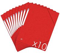 Oxford Topfile+ Pack of 10 Cardboard Folders with 3 Flaps A4 Elasticated Closure - Red